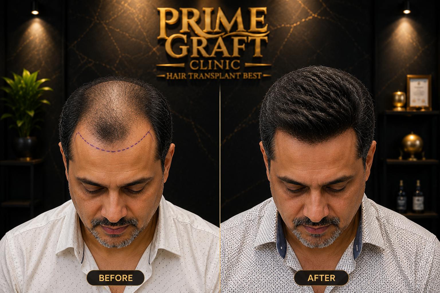 Hair restoration end result